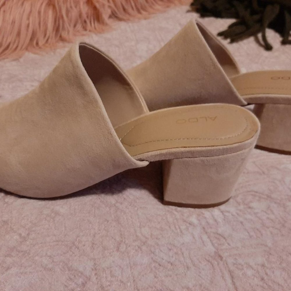 Aldo  Cream Suede Block Heels